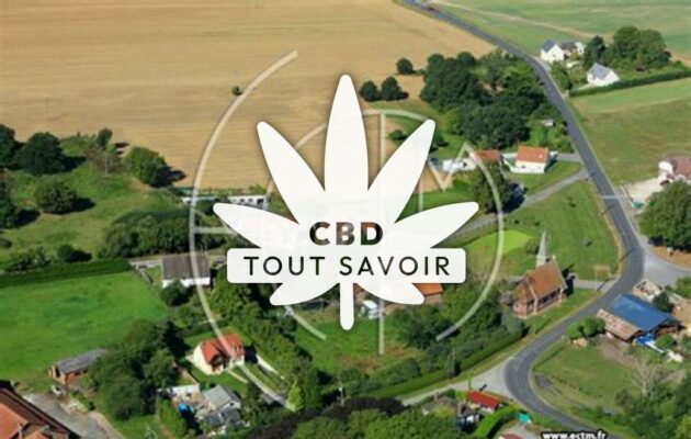 Village à Gibercourt avec feuille Cannabis CBD