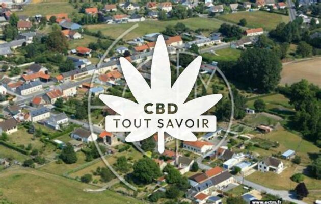 Village à Gizy avec feuille Cannabis CBD