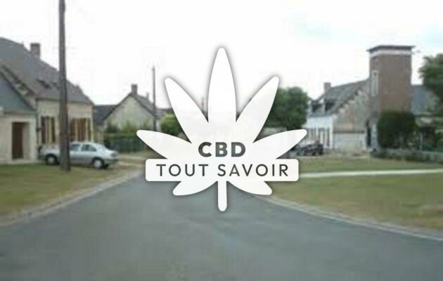 Village à Goudelancourt-les-Pierrepont avec feuille Cannabis CBD