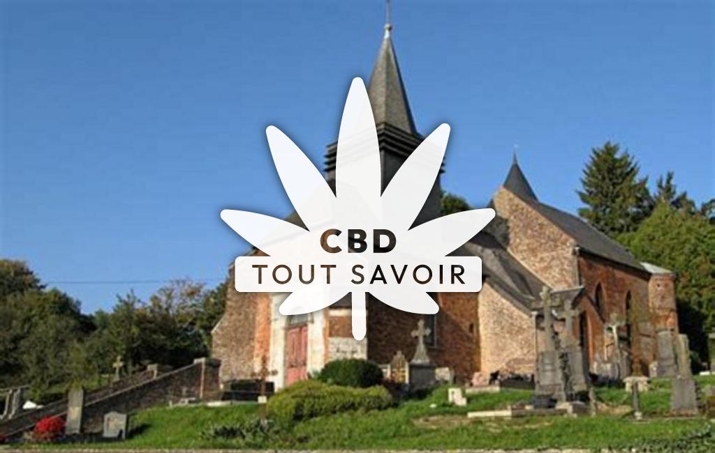 Village à Grandrieux avec feuille Cannabis CBD