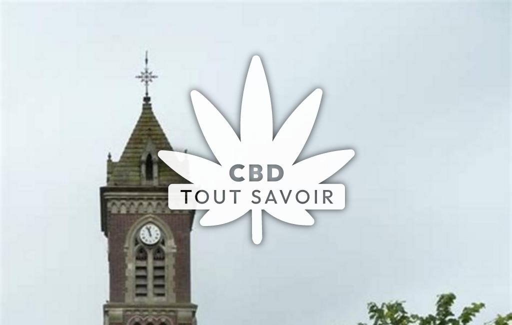 Village à Gricourt avec feuille Cannabis CBD