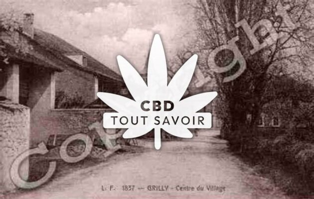 Village à Grilly avec feuille Cannabis CBD