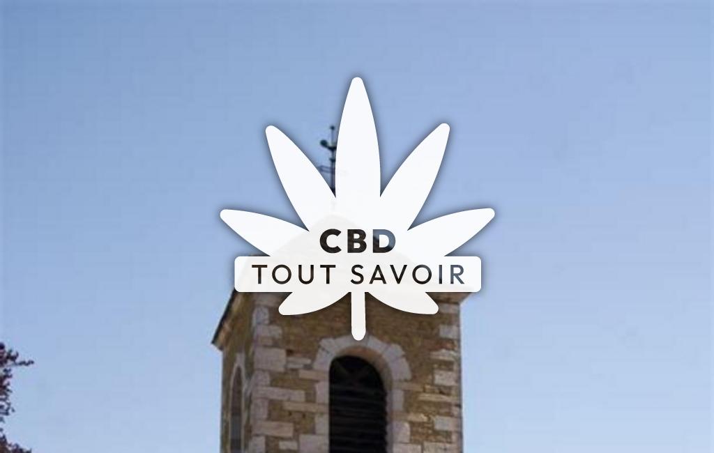 Village à Groissiat avec feuille Cannabis CBD