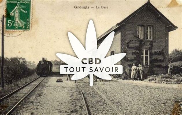 Village à Grougis avec feuille Cannabis CBD