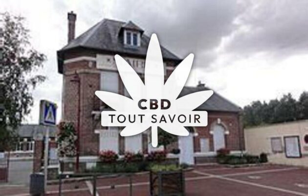 Village à Grugies avec feuille Cannabis CBD