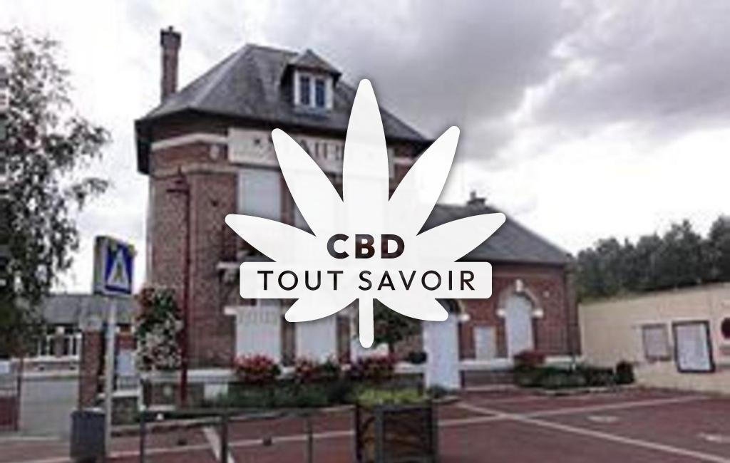 Village à Grugies avec feuille Cannabis CBD