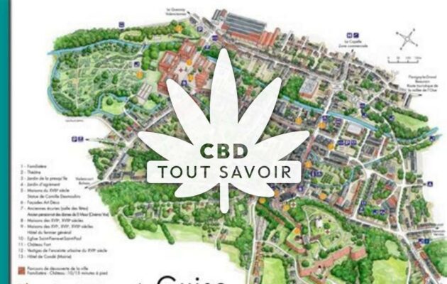 Village à Guise avec feuille Cannabis CBD