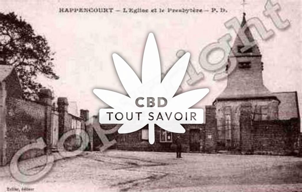 Village à Happencourt avec feuille Cannabis CBD