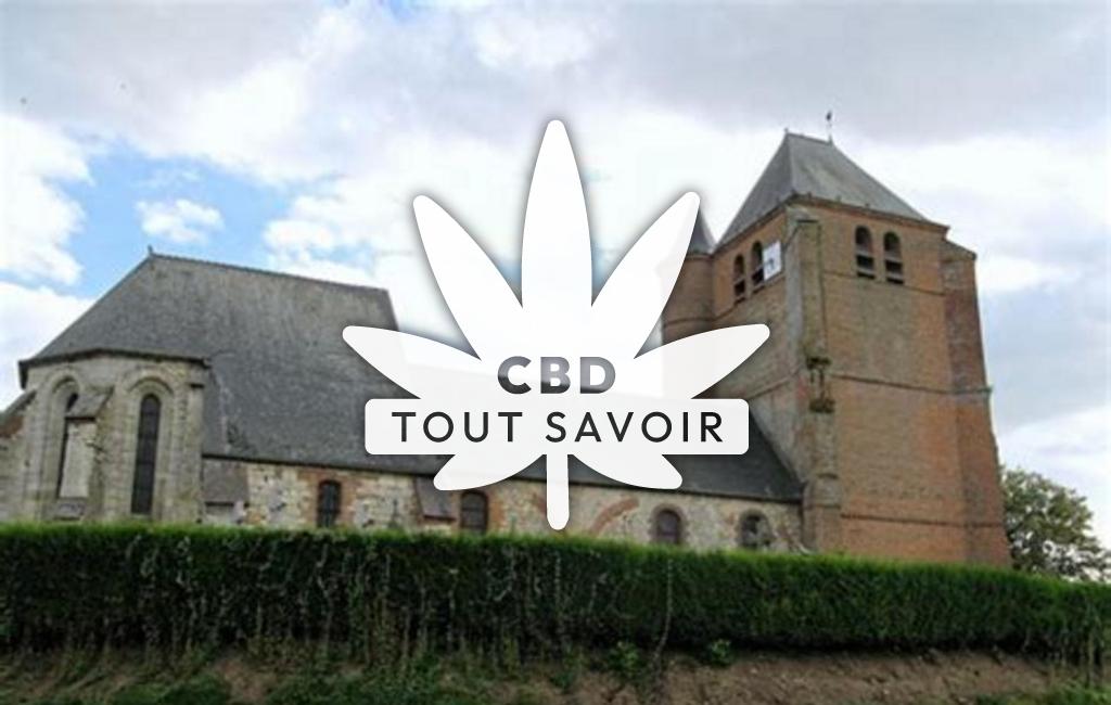 Village à Hary avec feuille Cannabis CBD