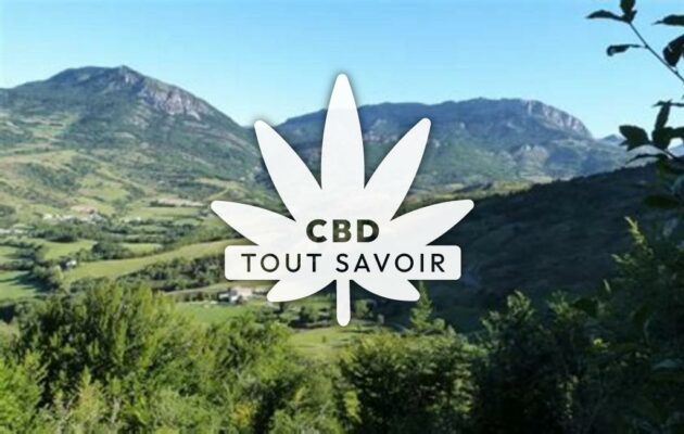 Village à Hautes-Duyes avec feuille Cannabis CBD