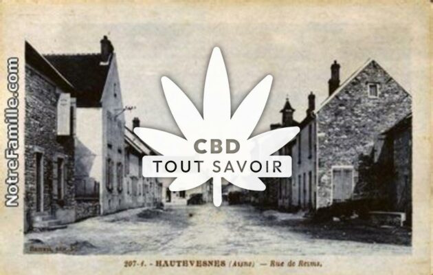 Village à Hautevesnes avec feuille Cannabis CBD