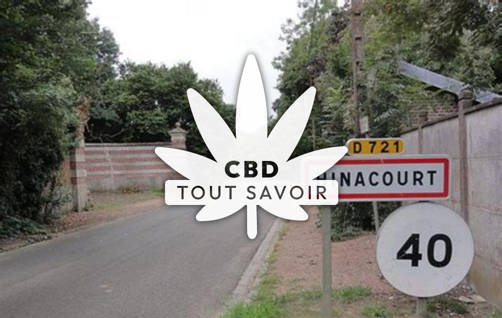 Village à Hinacourt avec feuille Cannabis CBD