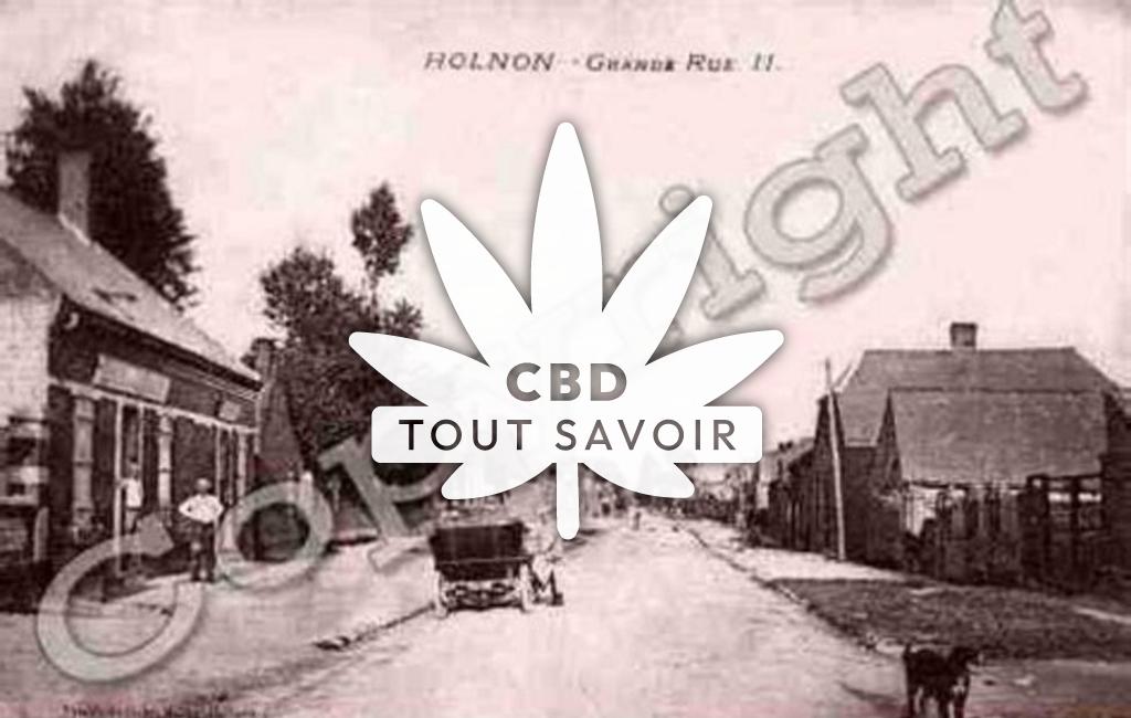 Village à Holnon avec feuille Cannabis CBD