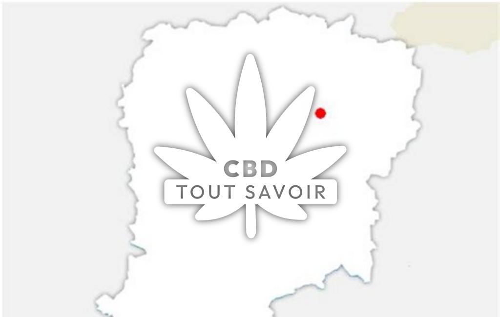 Village à Houry avec feuille Cannabis CBD