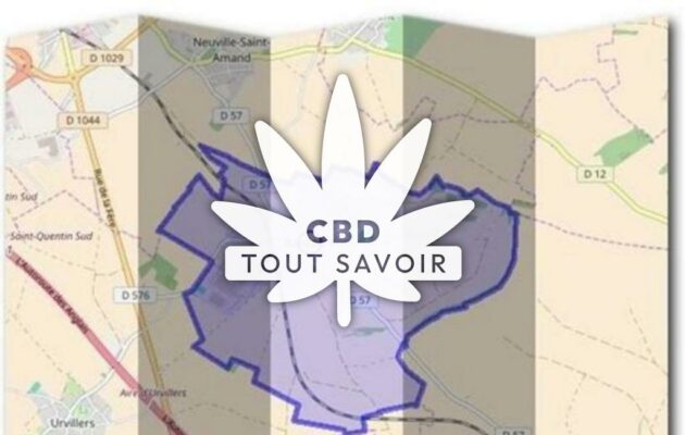 Village à Itancourt avec feuille Cannabis CBD