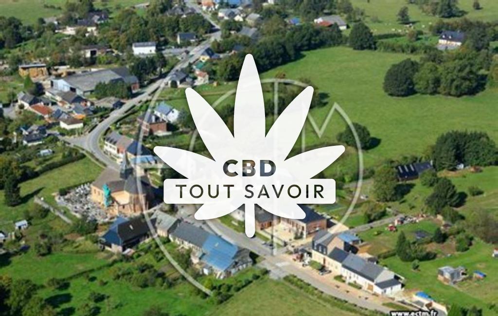 Village à Iviers avec feuille Cannabis CBD