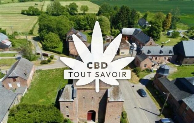 Village à Jeantes avec feuille Cannabis CBD