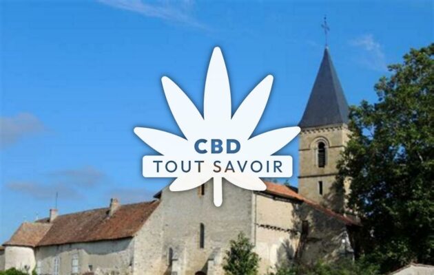 Village à Jenzat avec feuille Cannabis CBD