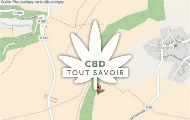 Village à Jumigny avec feuille Cannabis CBD