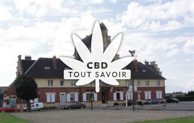 Village à Jussy avec feuille Cannabis CBD