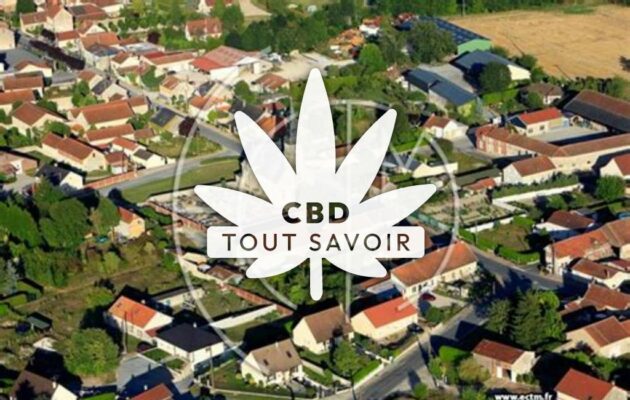 Village à Juvincourt-Et-Damary avec feuille Cannabis CBD