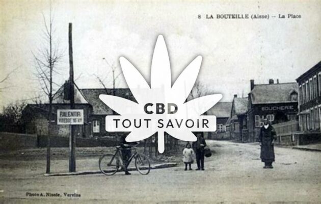 Village à La-Bouteille avec feuille Cannabis CBD