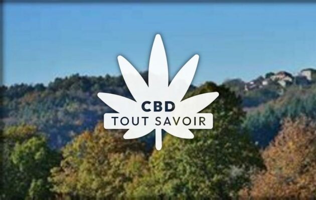 Village à La-Chabanne avec feuille Cannabis CBD