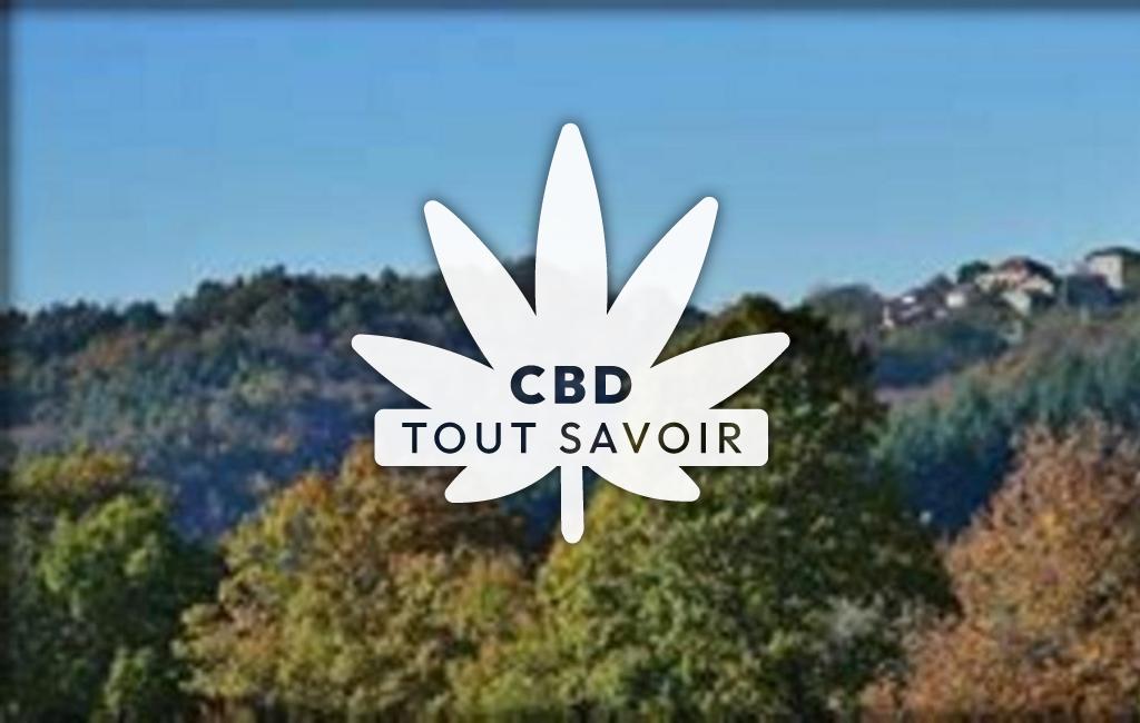 Village à La-Chabanne avec feuille Cannabis CBD