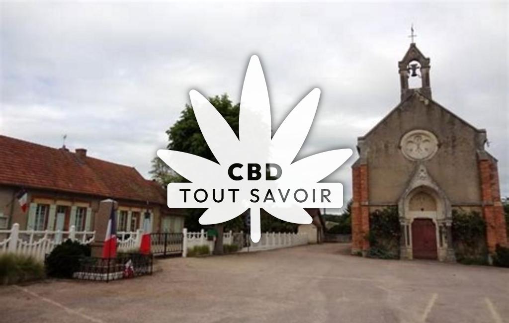 Village à La-Chapelle-aux-Chasses avec feuille Cannabis CBD