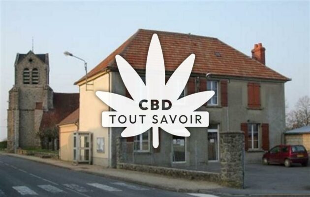 Village à La-Chapelle-sur-Chezy avec feuille Cannabis CBD