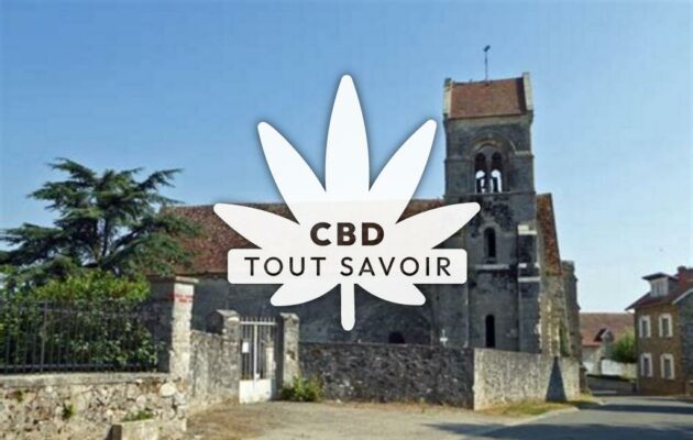 Village à La-Croix-sur-Ourcq avec feuille Cannabis CBD