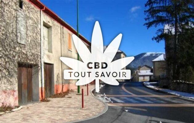 Village à La-Faurie avec feuille Cannabis CBD