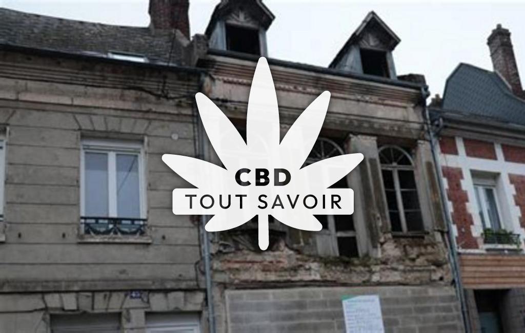 Village à La-Fere avec feuille Cannabis CBD