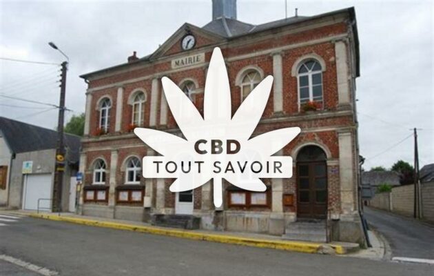 Village à La-Ferte-Chevresis avec feuille Cannabis CBD