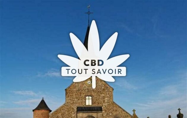 Village à La-Flamengrie avec feuille Cannabis CBD