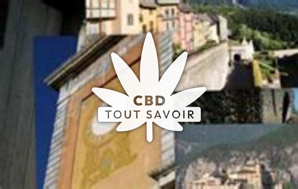 Village à La-Freissinouse avec feuille Cannabis CBD