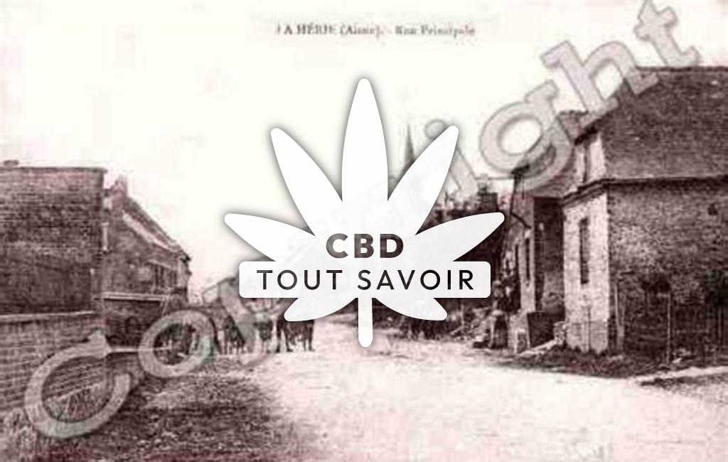 Village à La-Herie avec feuille Cannabis CBD