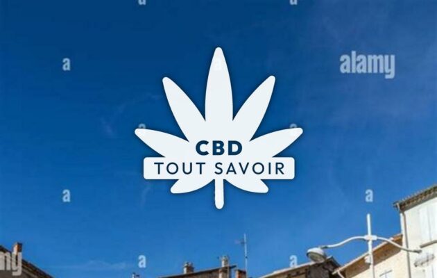 Village à La-Javie avec feuille Cannabis CBD