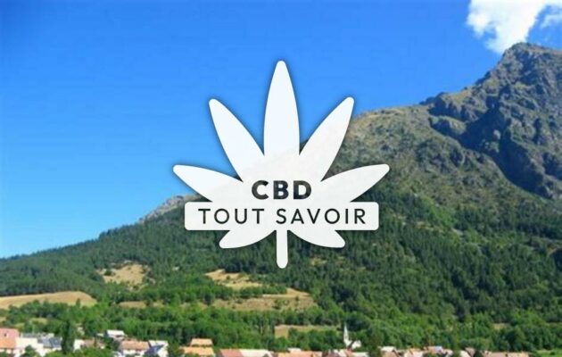 Village à La-Motte-en-Champsaur avec feuille Cannabis CBD