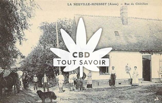 Village à La-Neuville-Housset avec feuille Cannabis CBD