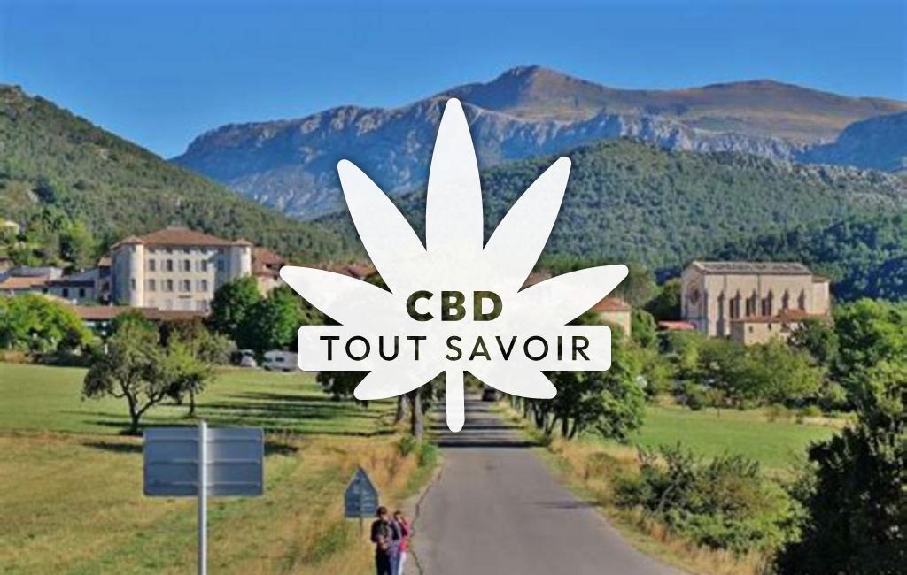 Village à La-Palud-sur-Verdon avec feuille Cannabis CBD