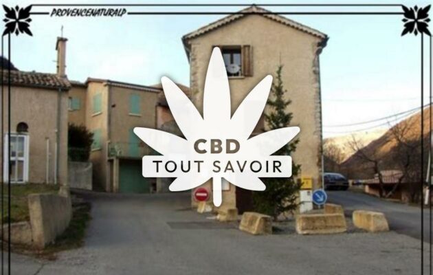 Village à La-Robine-sur-Galabre avec feuille Cannabis CBD