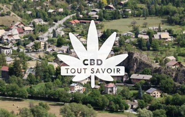 Village à La-Roche-de-Rame avec feuille Cannabis CBD