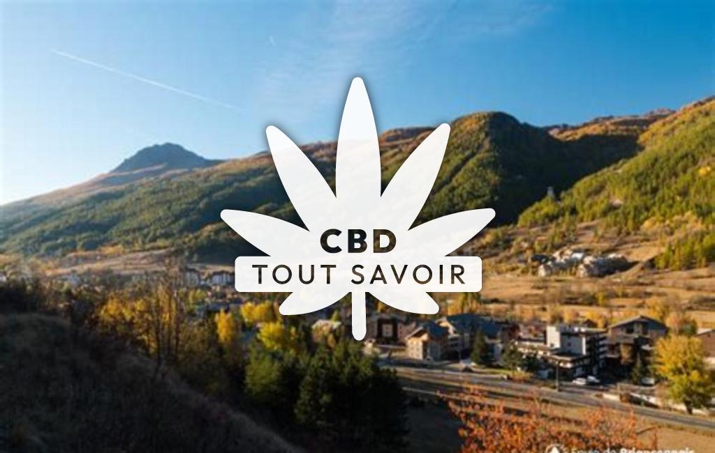 Village à La-Salle-les-Alpes avec feuille Cannabis CBD