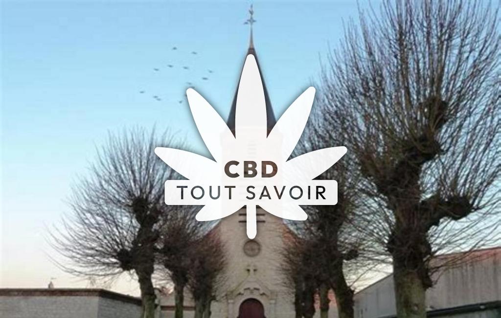 Village à La-Selve avec feuille Cannabis CBD