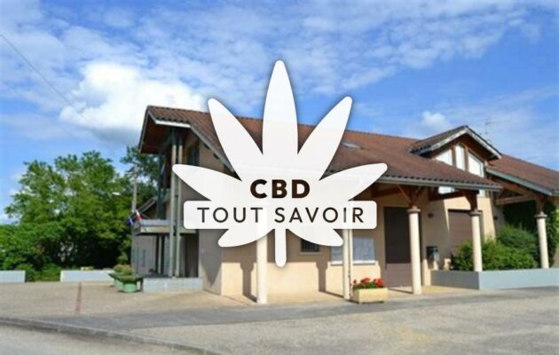 Village à La-Trancliere avec feuille Cannabis CBD