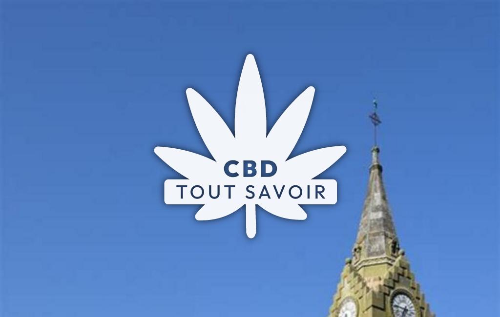 Village à Laffaux avec feuille Cannabis CBD