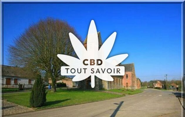 Village à Laigny avec feuille Cannabis CBD