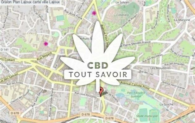 Village à Lajoux avec feuille Cannabis CBD