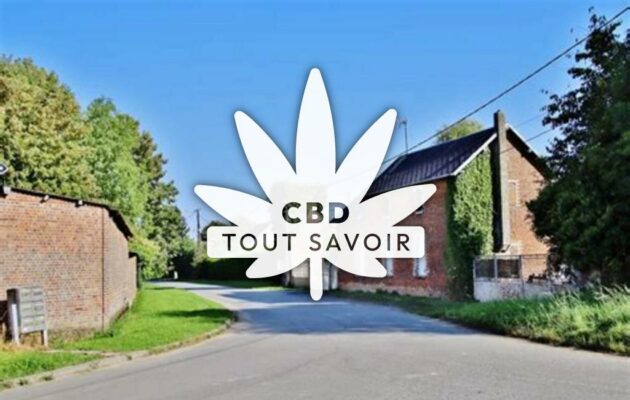 Village à Lanchy avec feuille Cannabis CBD